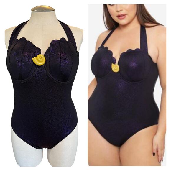 Hot Topic Plus Size‎ 2 Disney Little Mermaid Ursula One Piece Swimsuit Underwire - Picture 1 of 3